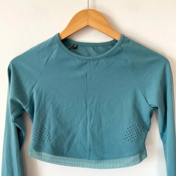 Gymshark  X Whitney Simmons Long Sleeve Laser Cut Teal Size Small - Picture 5 of 8